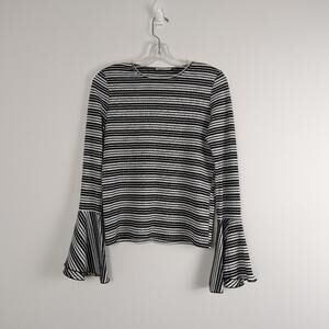 Zara Trafaluc Striped Bell Sleeve Top Size EUR/USA M MEX 28